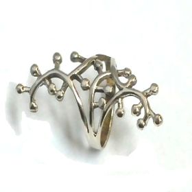 Sterling Silver Long Vine and Berries Ring