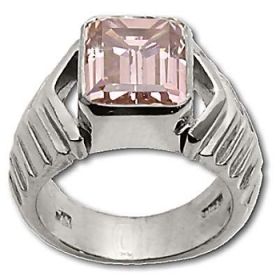 Sterling Silver Bar CZ Cubic Zirconia Square Ring