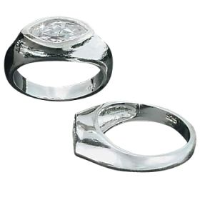 Sterling Silver CZ Cubic Zirconia Marquise Mounted Ring