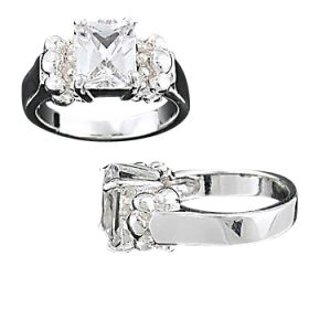 Sterling Silver Ladies Cubic Zirconia Ring