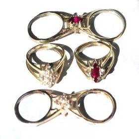 Sterling Silver CZ Cubic Zirconia 2 In 1 Reversible Flip Rings