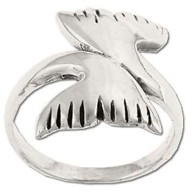 Sterling Silver  Whale Tail Bow Ring