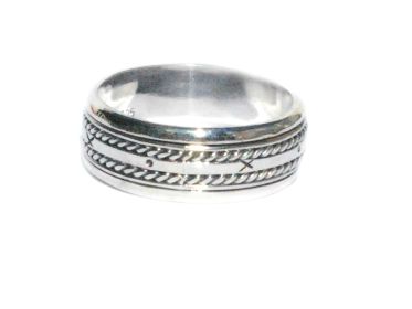 Sterling Silver Bali X And O Mens Spinner Ring