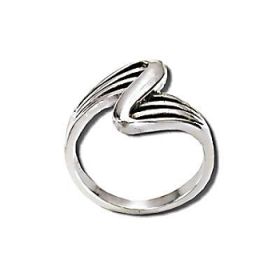 Sterling Silver "S" Shape 3 Finger Ring