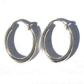 Pair of 925 Sterling Silver 15mm x 2mm  Hoop Earrings