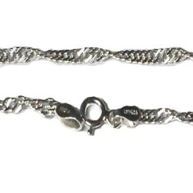 Sterling Silver 9  inch 2.5mm Twisted Chain Bracelet