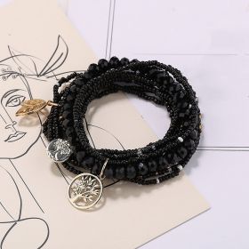 Stretch Beaded Bracelet Tree Of Life Pendant Multilayer Stackable Hand Bracelet Set Boho Style Jewelry Gift (style: Style-E)