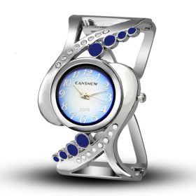 Women's bracelet watch creative modeling luxury leisure watch fancy women's watch jewelry (Color: Blue)