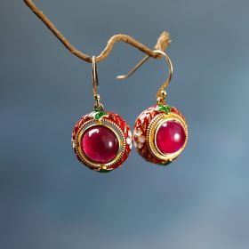Fashion Earrings Silver Jewelry Ethnic Enamel (Color: Enamel earrings)