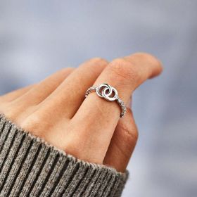 Fashion Women's Double Ring Ring Round Special Jewelry (style: Ring)