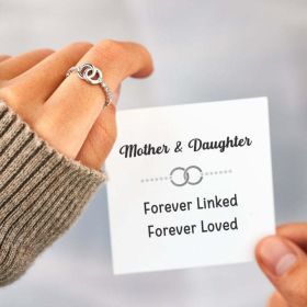 Fashion Women's Double Ring Ring Round Special Jewelry (style: Ring and Card)