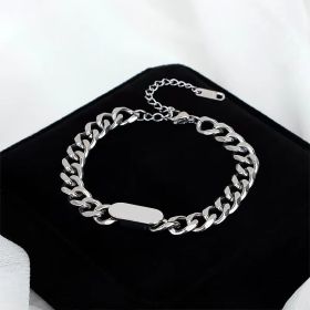 Devil's Eye Titanium Steel Bracelet Women's Double Layer Stacked Bracelet All Match Jewelry (Color: 991Silver)