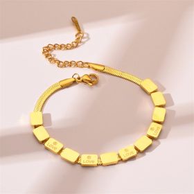 Devil's Eye Titanium Steel Bracelet Women's Double Layer Stacked Bracelet All Match Jewelry (Color: 6616Gold)