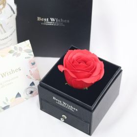 Single Acrylic Jewelry Packaging Box Necklace Ring Eternity Flower Box (Dimensions: Jewelry universal models, Color: Athens black)