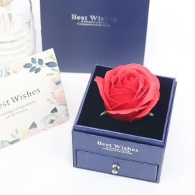 Single Acrylic Jewelry Packaging Box Necklace Ring Eternity Flower Box (Dimensions: Jewelry universal models, Color: Sapphire Blue)