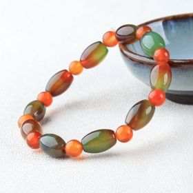 Peacock Agate Bracelet Jewelry 8-20mm (Color: Small rice bead bracelet)