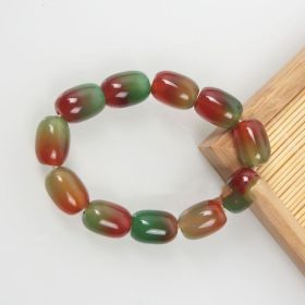 Peacock Agate Bracelet Jewelry 8-20mm (Color: Full barrel bead)
