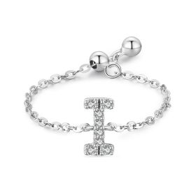Letter Chain Ring Female Fashion Niche Design Love Thin Ring Jewelry (style: I)