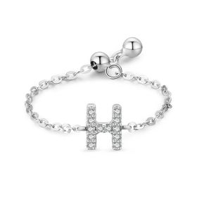 Letter Chain Ring Female Fashion Niche Design Love Thin Ring Jewelry (style: H)