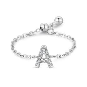 Letter Chain Ring Female Fashion Niche Design Love Thin Ring Jewelry (style: A)
