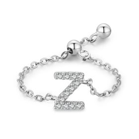 Letter Chain Ring Female Fashion Niche Design Love Thin Ring Jewelry (style: Z)