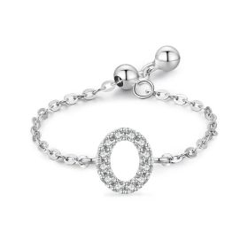 Letter Chain Ring Female Fashion Niche Design Love Thin Ring Jewelry (style: O)