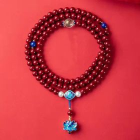 Women's Vermilion Hand String Purple Gold Sand Jewelry Buddhist Beads Bracelet (style: 1 Style)