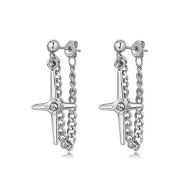Cross Chain Earrings For Men And Women (quantity: A pair, Color: Cross chain)