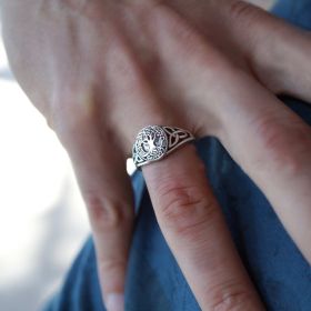 Tree Of Life Vintage Style Ring Alloy Silver Jewelry (Color: Silver, size: Number10)