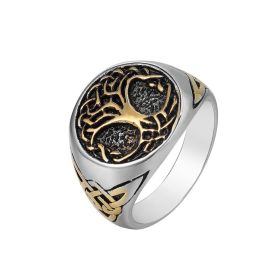 Jewelry Viking Tree Of Life Men's Personality Ring (Color: Gold, size: number 9)