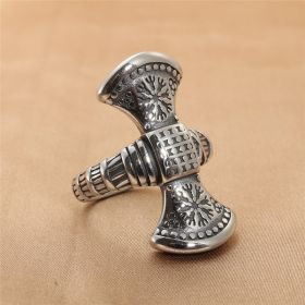 Jewelry Titanium Steel Viking Snowflake Ring Vintage Ring (Color: Silver, size: number 12)