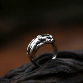 Venus Goddess Ring Men's Titanium Jewelry (Color: Steel A, size: 9)