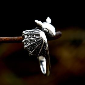 Vintage Distressed Titanium Steel Men's Ring Jewelry (style: Ring, size: US No.12)