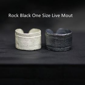 Skeleton Jewelry Wide Design Bandage Ring (Color: Rock Black One Size Live Mout)
