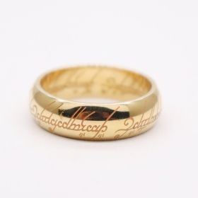 Jewelry Titanium Steel Personality Ring (Color: Gold, size: Number5)