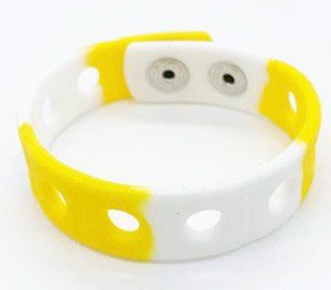 Fashion Silicone Hole Bracelet Jewelry (Color: Yellow White)