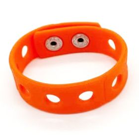 Fashion Silicone Hole Bracelet Jewelry (Color: Orange)