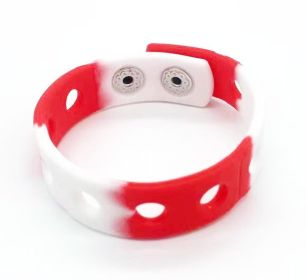 Fashion Silicone Hole Bracelet Jewelry (Color: White Red)