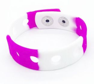 Fashion Silicone Hole Bracelet Jewelry (Color: White Purple)