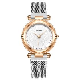 Fashion Diamond Women's Lazy Magnet Wrist Watch (Color: Gray)