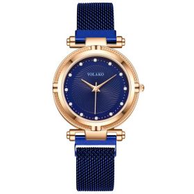 Fashion Diamond Women's Lazy Magnet Wrist Watch (Color: Blue)