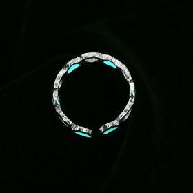 Peach Heart Luminous Love Personality Ring Jewelry (Color: Green, size: Adjustable)
