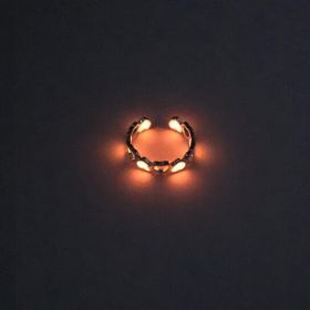 Peach Heart Luminous Love Personality Ring Jewelry (Color: Pink, size: Adjustable)