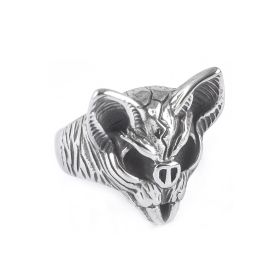 Vintage Jewelry Stainless Steel Animal Bat Cast Ring (Color: Silver, size: number 10)