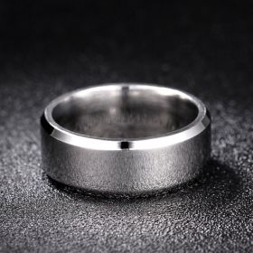 Light Men's Stainless Steel Ring Jewelry (Color: 8mm steel mirror light, size: No.10)
