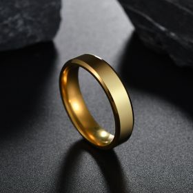 Light Men's Stainless Steel Ring Jewelry (Color: Gold, size: No.13)