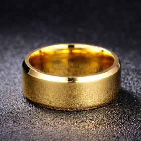 Light Men's Stainless Steel Ring Jewelry (Color: 8mm golden mirror light, size: No.5)