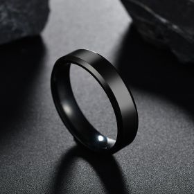 Light Men's Stainless Steel Ring Jewelry (Color: Black, size: No.6)