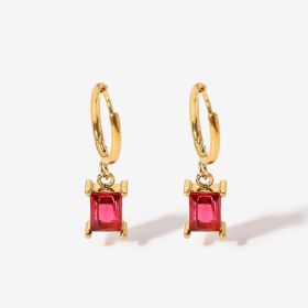 Simple Creative Earrings Couple Jewelry Zircon (style: JDE201722RD)