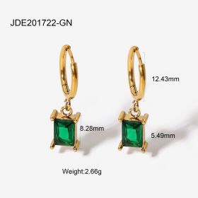 Simple Creative Earrings Couple Jewelry Zircon (style: JDE201722GN)
